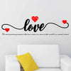 A black script design featuring the word love with a heart, suitable for a romantic letter wall sticker.