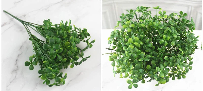 Artificial Fern Grass Bouquet – 7-Branch Green Plastic Plant