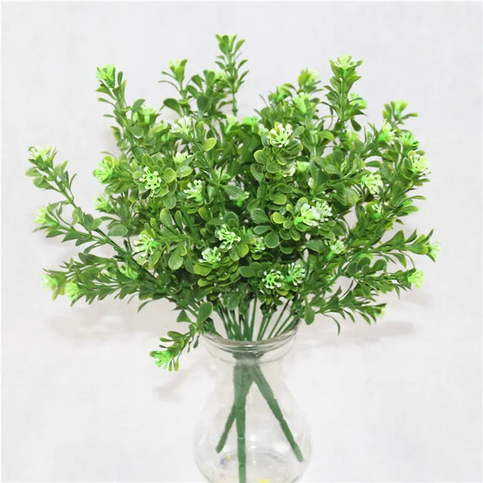 Artificial Fern Grass Bouquet – 7-Branch Green Plastic Plant