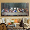 A painting of The Last Supper, a Renaissance masterpiece print displayed on a wall.