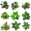Artificial fern and leaf sprigs used for home decor