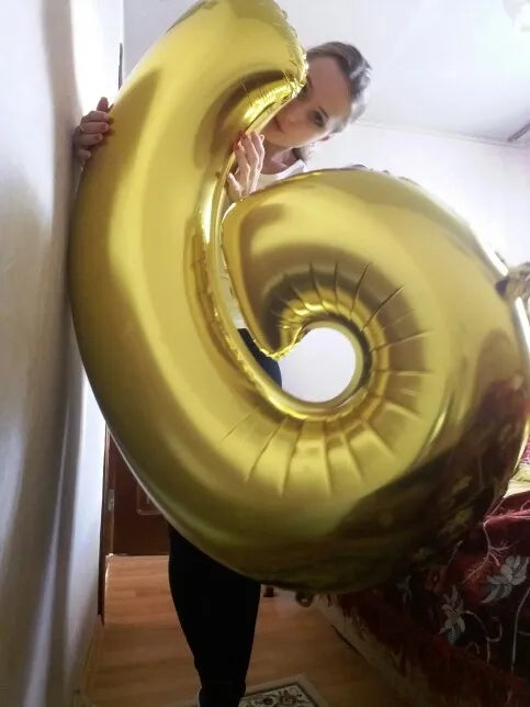 Rose Gold Foil Number Balloons (32" or 40") for Birthday & Wedding Decor