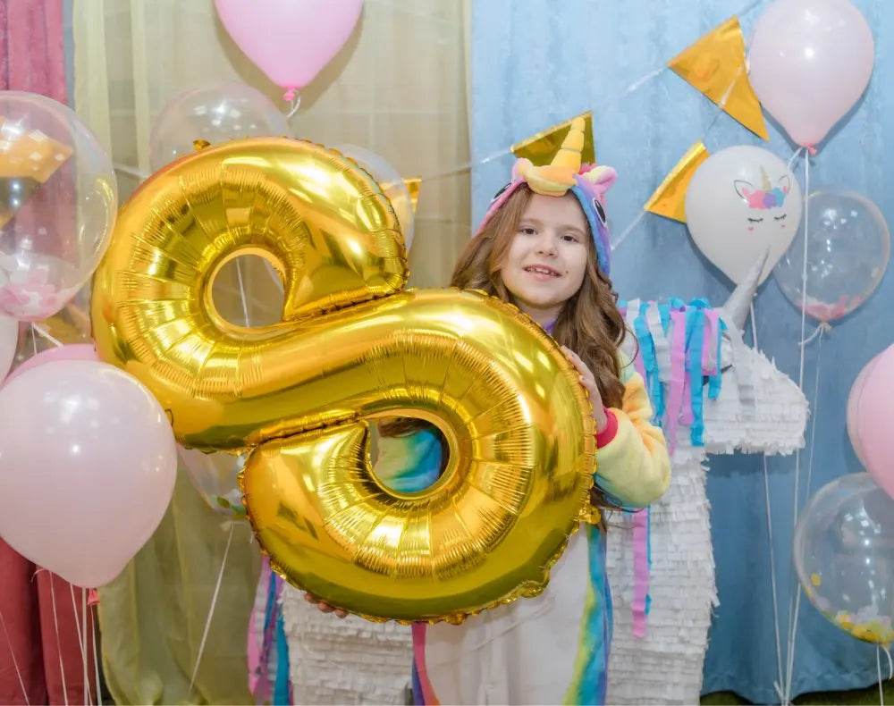 Rose Gold Foil Number Balloons (32" or 40") for Birthday & Wedding Decor