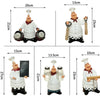 Resin Chef Figurines with Bottle Opener and Message Board - Bar & Kitchen Decor