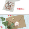 Gold foil thank you sealing stickers in round labels for envelopes and gifts