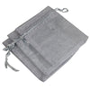 Gray organza drawstring gift pouches for jewelry, candy, or party favors
