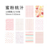A pack of 10 sheets of decorative patterned paper, including pink gingham, stripes, polka dots, and floral designs.