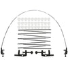Reusable balloon arch kit with various sticks and connectors for creating decorative arches.