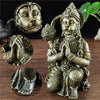 Bronze Hanuman statue featuring multiple forms and hands in a detailed resin figurine for home decor