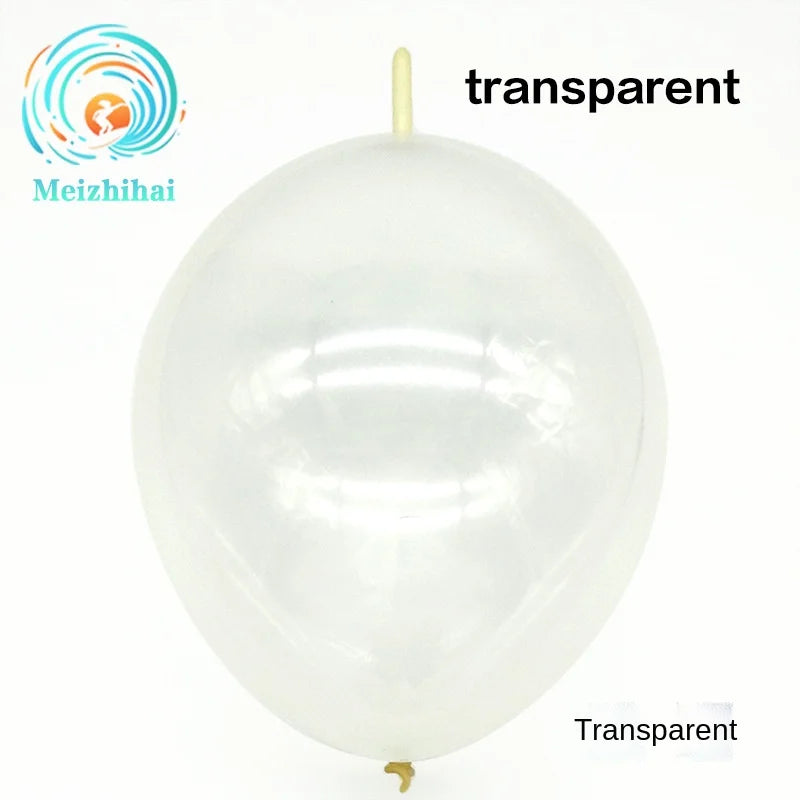 A clear, round latex balloon is shown against a white background.