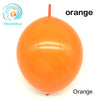 An orange latex balloon is shown against a white background.