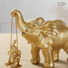 Handcrafted Resin Elephant Family Figurine