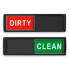 A pair of magnetic signs showing the words DIRTY in red and CLEAN in green.