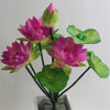 Artificial lotus flower bunch with pink and green accents featuring a small green frog.