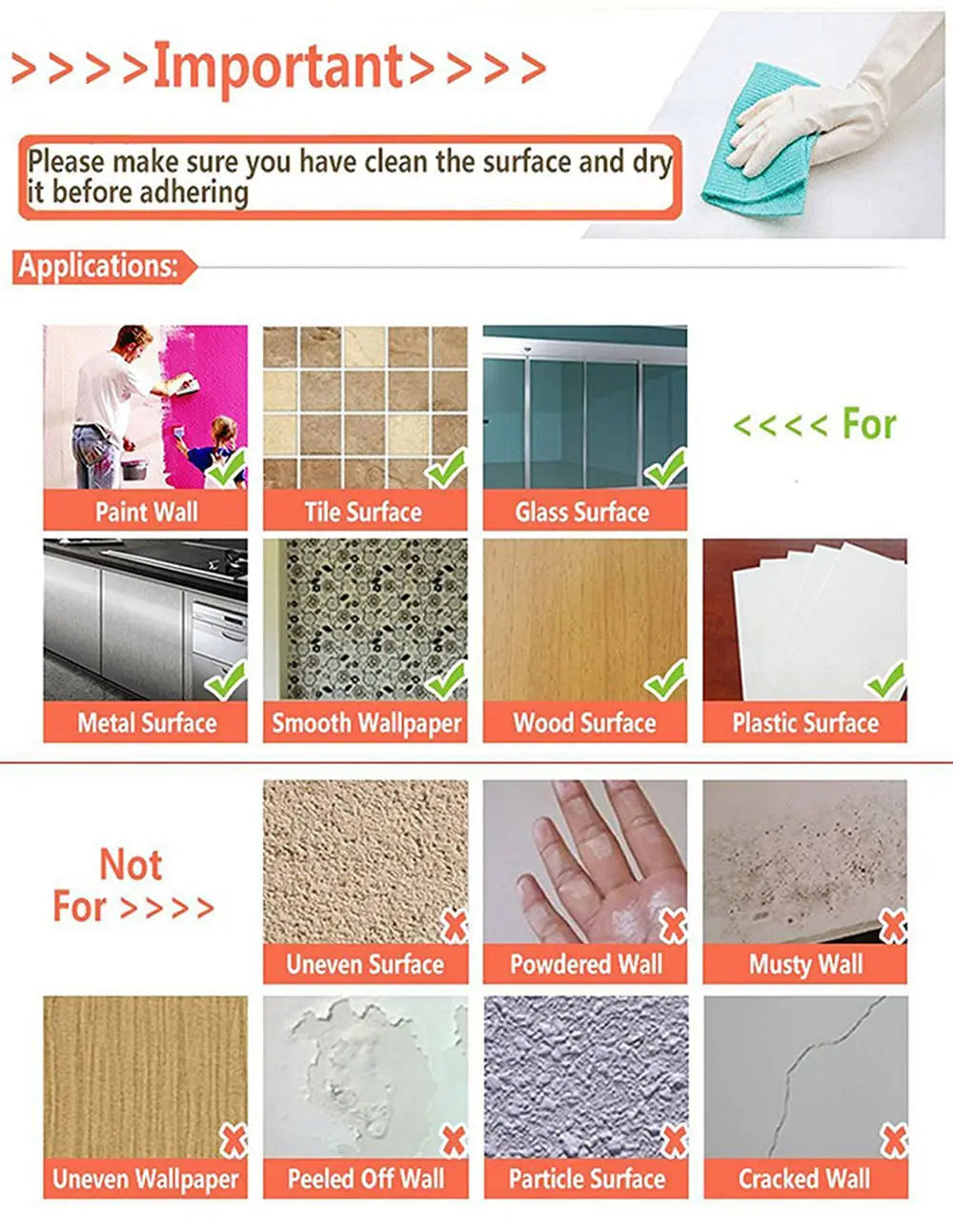A collection of various wallpaper surfaces including tile, glass, metal, wood, plastic, and different types of walls for appl
