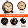 Vintage metal battery alarm clock night light with a glass face and solid metal sphere base