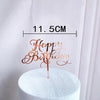 Rose gold acrylic happy birthday cake topper with 11.5cm height