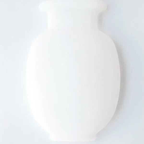 A white, smooth, vase-shaped object designed for self-adhesive wall mounting.