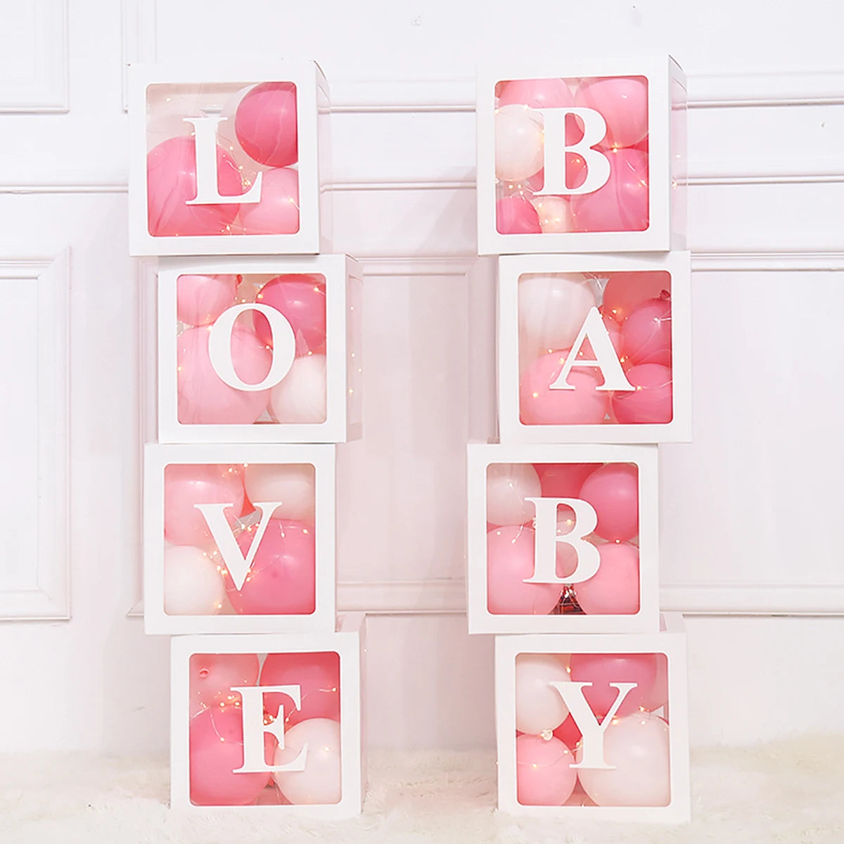 Clear Acrylic Letter Balloon Box for Celebrations