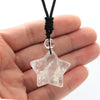 Natural Crescent Moon & Star Stone Pendant Necklace