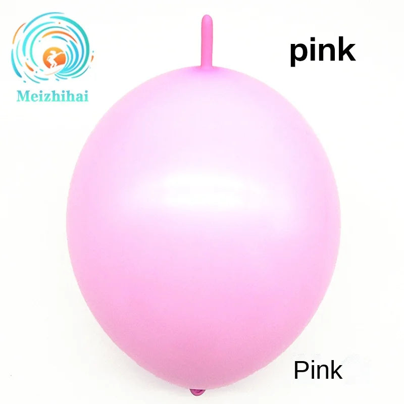 A single pink latex balloon is shown against a white background.