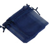 Navy blue organza drawstring gift pouch for jewelry, candy, or party favors