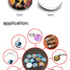 Round Leaf Pattern Flat Back Glass Cabochons for Jewelry Making