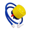 A yellow gold foil letter balloon is shown connected to a blue hose and nozzle.