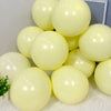 A cluster of pale yellow pastel candy balloons used for party decorations.