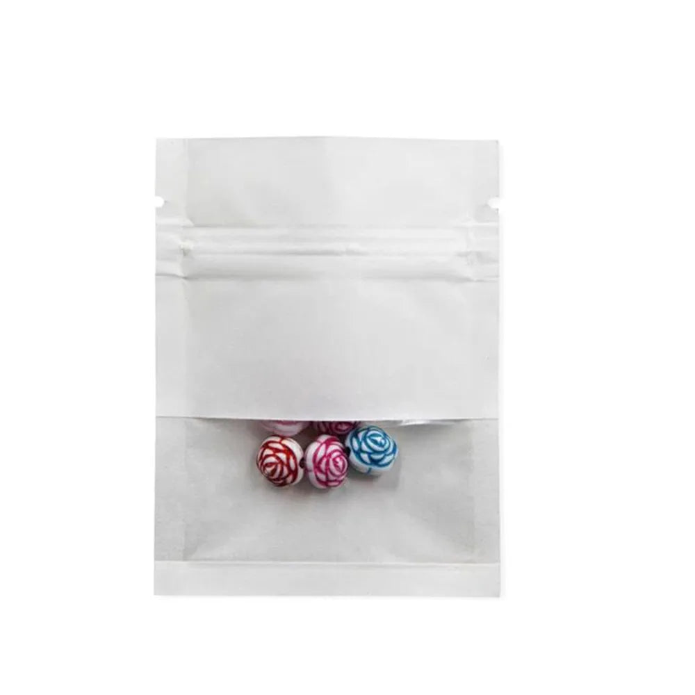 Reusable Kraft Paper Snack Bags with Clear Window