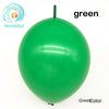 A single bright green latex balloon is shown against a white background.