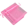 Pink organza drawstring gift pouch for jewelry, candy, or party favors