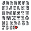 Un ensemble de charms lettres alphabet pour Crocs avec majuscules, minuscules et chiffres.