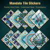 A collection of colorful mandala tile stickers featuring intricate floral and geometric patterns on a dark background.