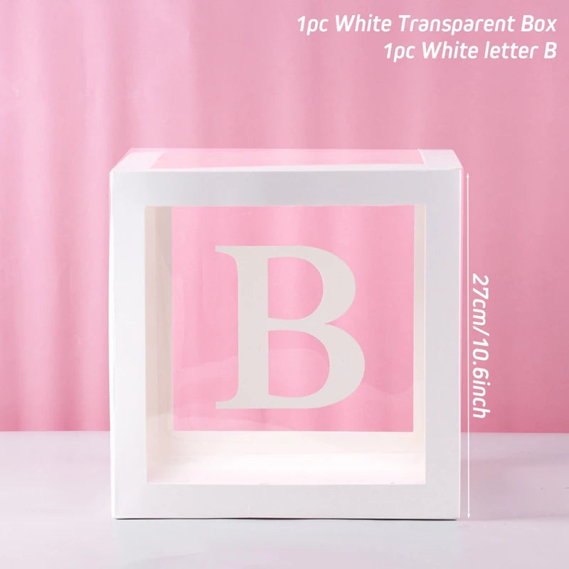 Clear Acrylic Letter Balloon Box for Celebrations