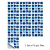 A set of ten blue and gray mandala tiles for decorative wall art