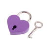 Vintage heart-shaped mini padlock and key in purple