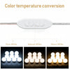 A white color temperature conversion device shown with three light settings: Pure White, Natural White, and Warm White.