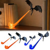 A set of three dragon flame light sticks in orange, purple, and blue, demonstrating a glowing fire effect.