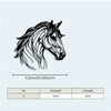 Black silhouette of a horse head in a stylized, flowing line art design for wall decor.