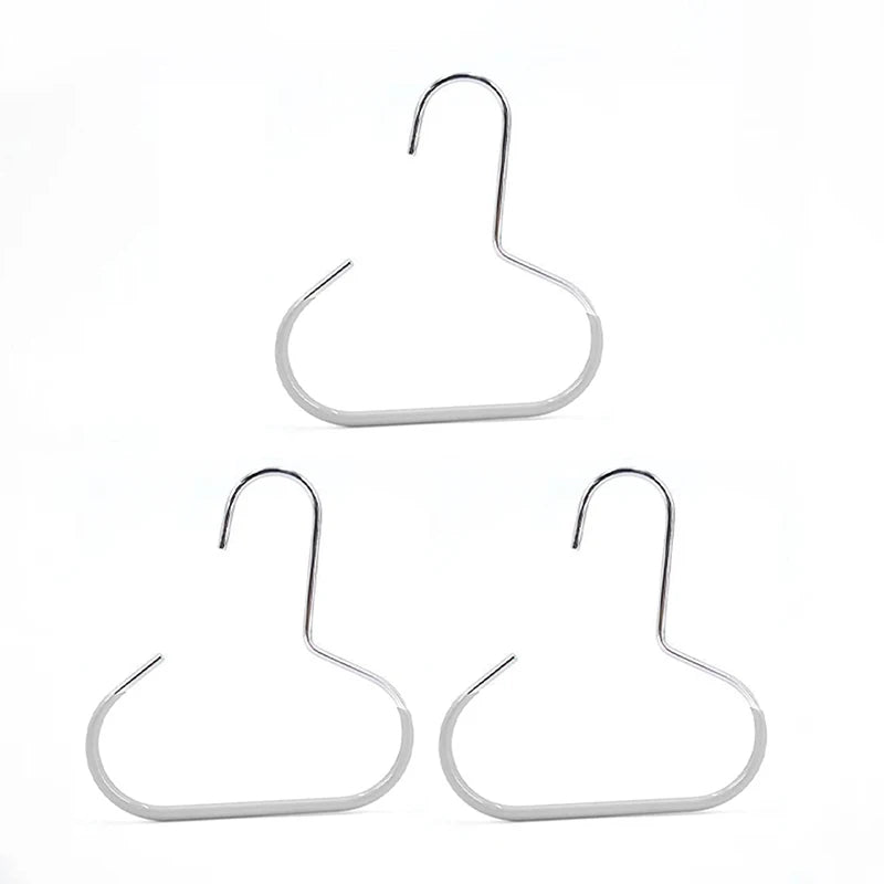 Silver wall mounted hat storage organizer with two curved hooks