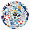 A collection of cartoon stickers featuring various sailing themes like ships, flags, and nautical symbols.