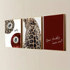 Set of 3 Leopard Print Lucky Quote Canvas Wall Art