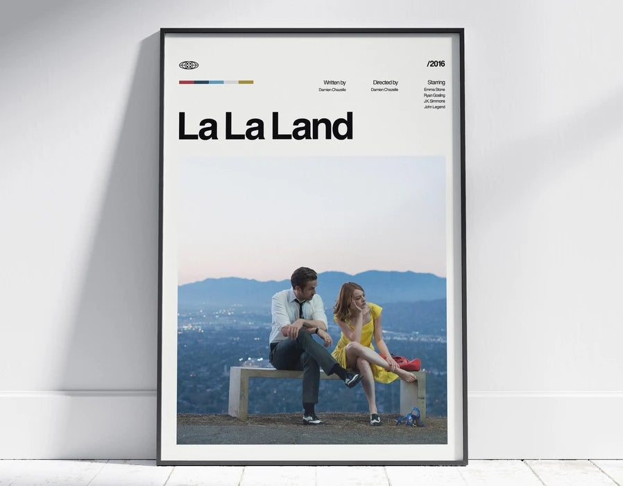 A canvas wall art poster featuring a photo of a couple sitting together against a scenic landscape.