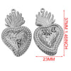 Gold Sacred Heart Charms for Jewelry Making
