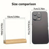 Size comparison showing an inspirational acrylic desktop sign next to a smartphone.