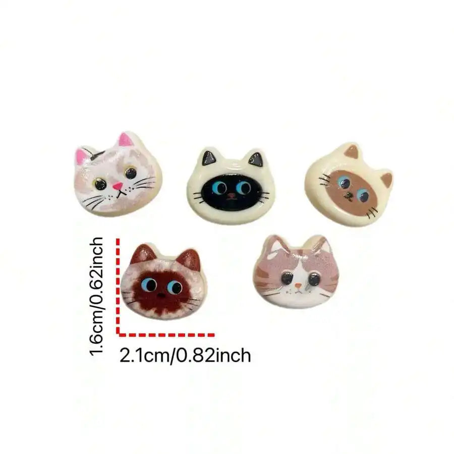 Adorable Cat Head Fridge Magnets – Set of 10 for Kitchen & Home Decor