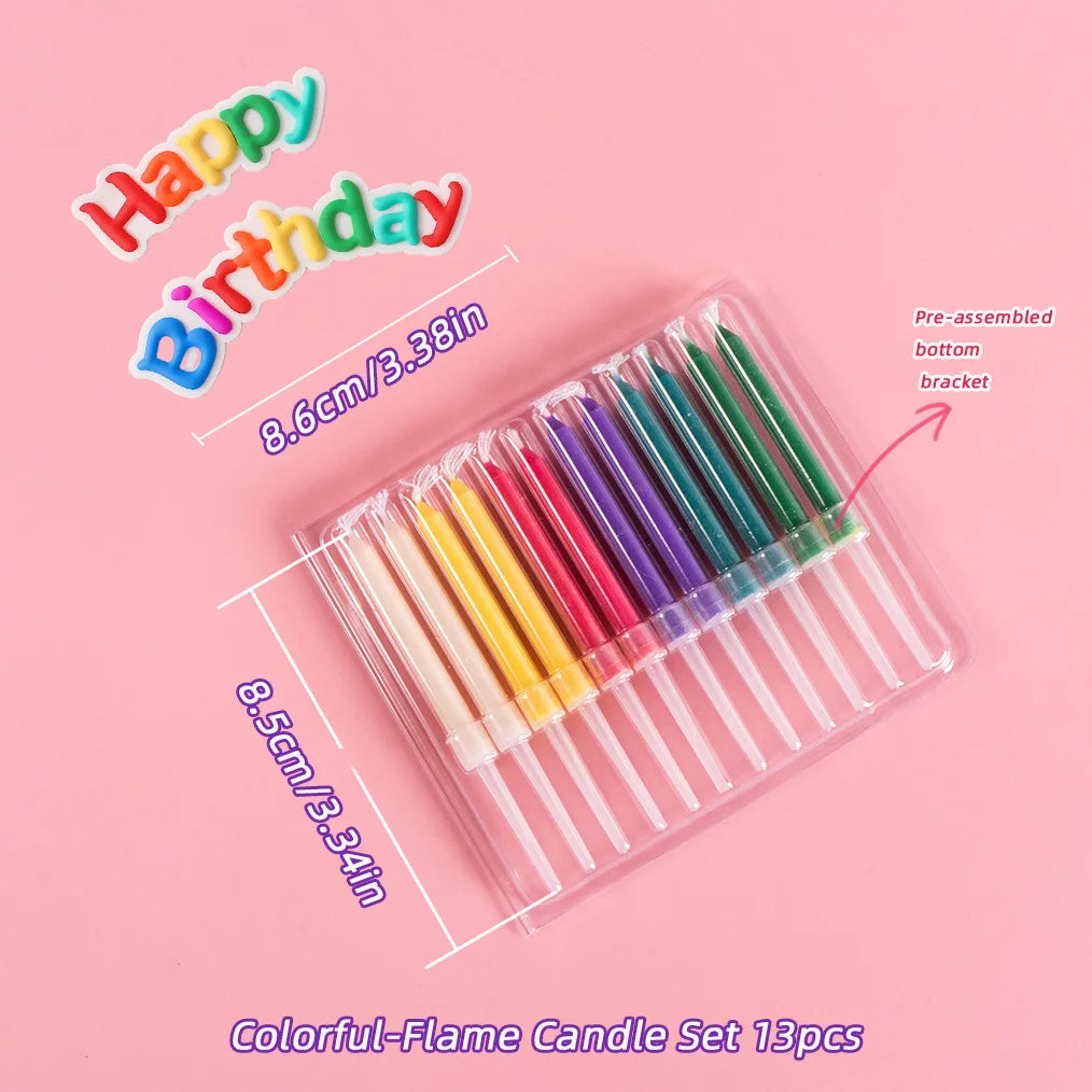 Rainbow Multicolor Birthday Candles Set of 12