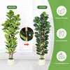 Before and after comparison of a realistic Fiddle Leaf Fig artificial tree with pot showing improved appearance and ease of a