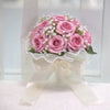 Elegant Silk Rose Bridal Bouquet with Baby's Breath